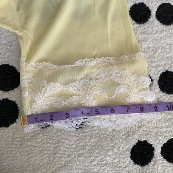 Vintage 60s Bloomers Yellow Sheer Chiffon Lace Lingerie Pettipants Boho Shorts - Picture 8 of 10